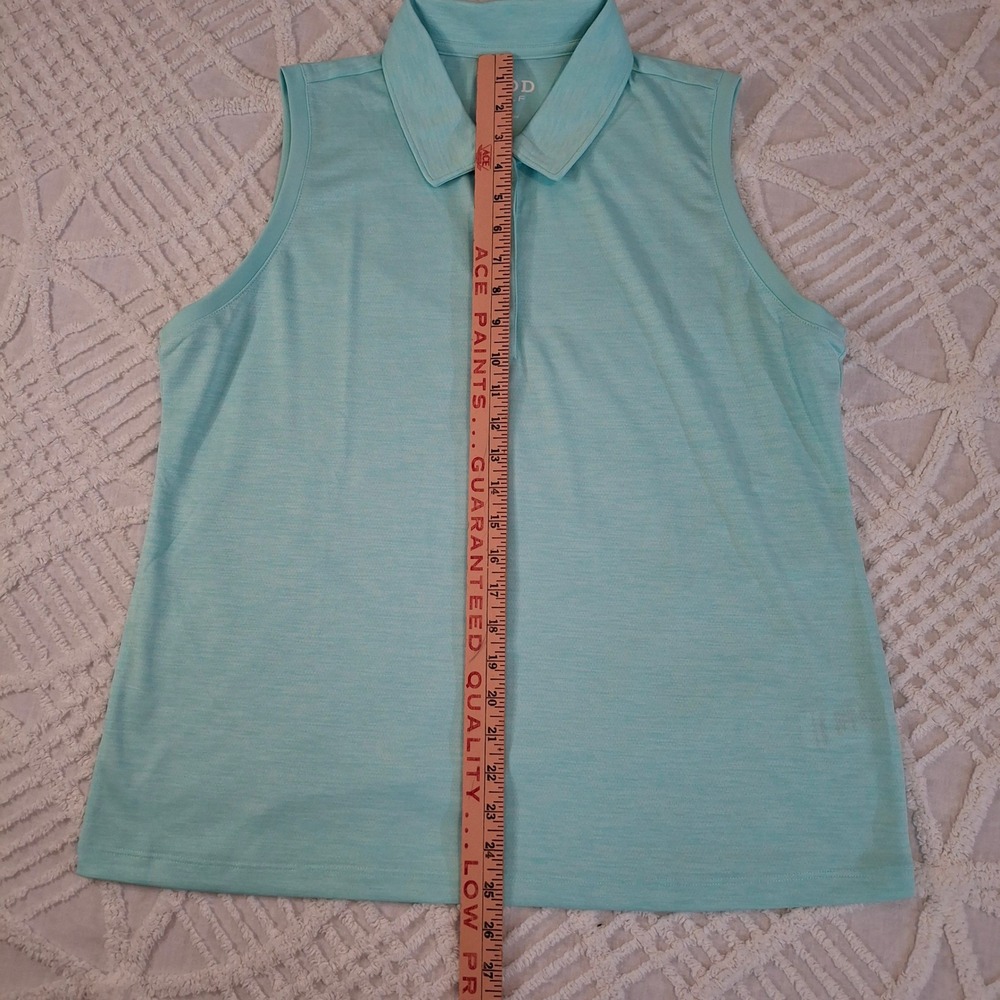 IZOD GOLF Womens XL Sleeveless Polo Shirt Aqua Blue Stretch Performance - Picture 2 of 6